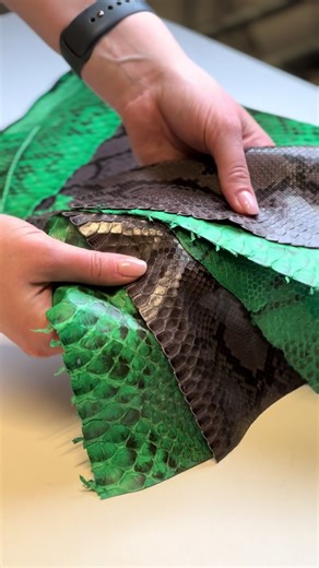 Limited edition 💚 Real Python Leather Scraps. #python #scraps #leather #snake #leatherpieces