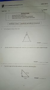 Topic Test 2 — Grade 12 General Mathematics M1REFERENCE: TOPIC... | Filo