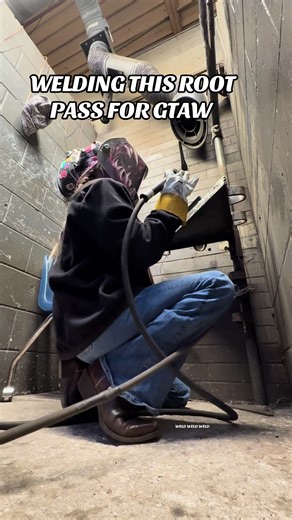 TIG welded this root pass horizontally for the first time 🥹 If any of my welders have tips for smoother stringers or cleaner TIG beads, drop them — I’ll take all the help I can get 👩‍🏭✨ Progress is progress, and these little practice days add up 🫶🏼 @YesWelder @DEWALT #femalewelder #bluecollarbabe #weldernation #tig #trendingsong