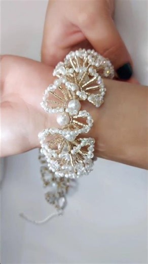 DIY Ocean Wave Beaded Bracelet 🌊 #diy #bracelet #beadedjewelry #trending #tutorial #shorts #viral