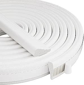 196” Wedge-Shape Foam Window Weather Stripping Door Seal Strip,Soundproofing Frame Winter Insulation Tape for Exterior Front Door,Noise Cancelling Window Inserts,Door Gap Filler Light Blocker,White
