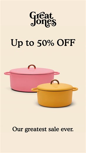 Black Friday savings are live — and they won’t last long. Stock up on your favorites and discover new must-haves while everything’s up to 50% off. 🛍️ Shop early 💵 Save big 🍳 Treat yourself (or someone you love) It’s our biggest event of the year — and it starts right now. | Great Jones