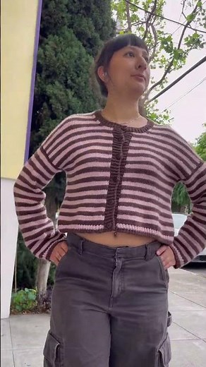 Just knit a striped sweater and she’s so perfect for spring 🧚🏽🧶 #knitting #crochet #diy #fashion