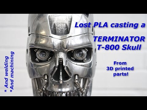 Lost PLA casting a TERMINATOR skull