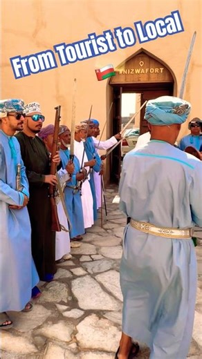 They Made Me Join Their Traditional Dance in Oman #nizwafort #oman #arab #TravelShorts #shorts