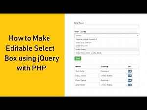 How to Create Editable Select Box using jQuery in PHP