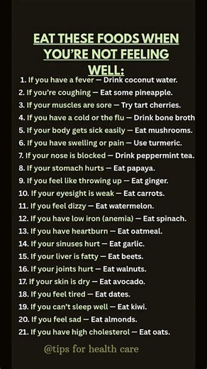 21 Best Foods to Eat When You're Not Feeling Well | Natural Health Tips |#shortvideo #trending#viral