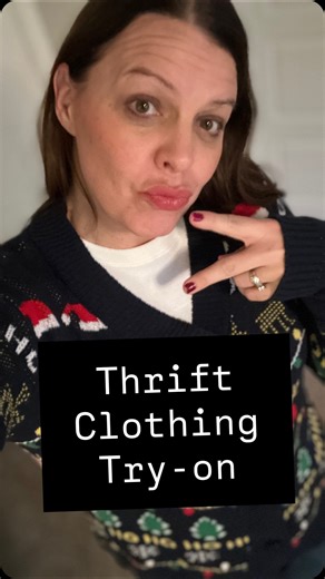 Try on some clothes I found at the Thrift store. Should I keep or sell? #thriftfinds #thrift #tryon #Pendleton #LLBean #christmassweater | Tall Mom Vintage