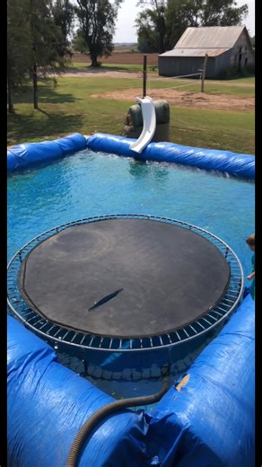 There will be a time in life when the opportunity comes to build a large bale pool, it’s important you do it. #fyp #funnyvideos #diy