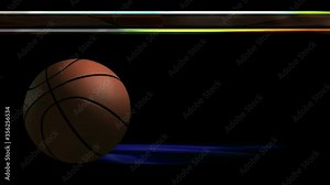 Basketball rotating on animated background