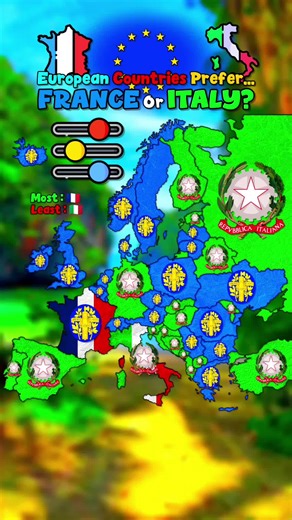 Which font is better? | 🇪🇺 European Countries Prefer FRANCE OF ITALY? 🇫🇷🇮🇹 | #Map #Mapping #Europe #Prefer #France #Italy #Country #Countries |