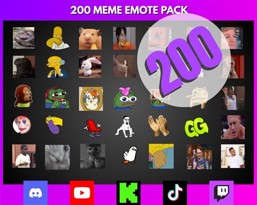 200 Animated Meme Emotes for Twitch, Discord, Tiktok (digital Download) - Etsy