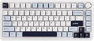 EPOMAKER EA75 75% RGB Gaming Mechanical Keyboard, 2.4GHz/Type-C/BT Creamy Wireless Keyboard with Knob, Shine Through PBT Keycaps, Hot Swappable for Gamers (Light Blue, Reaper Switch)