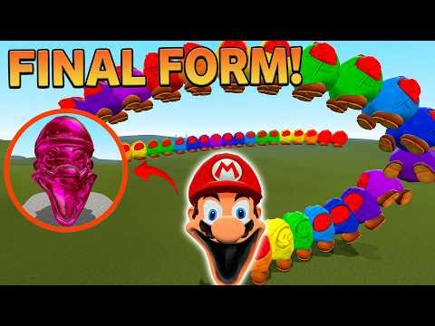 WHAT IF EVIL MARIO EVOLVED INTO THE BIGGEST ROBLOX RAINBOW WORM?! | GMod