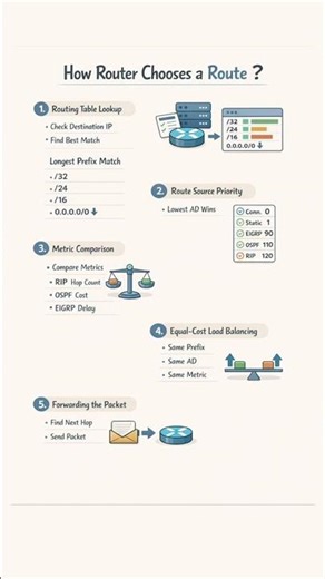 How Routers Choose a Route ?⚡| Routing Table, AD & Metrics Explained | Networking Basics #ccna#cisco
