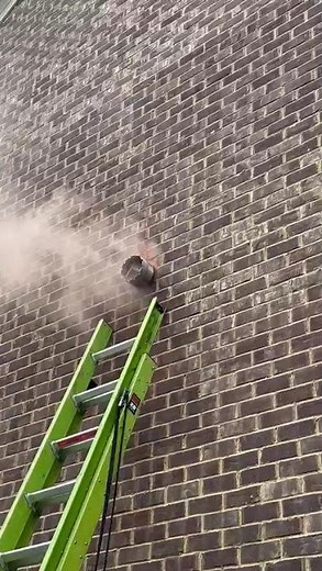 kitchen HOOD vent line installation 6in hole drill through brick wall. in Alpharetta duluth suwanee