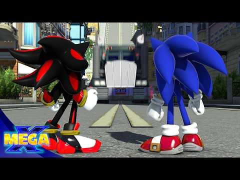Sonic x Shadow vs Gun Truck in City Escape | MEGA X Sonic Animation