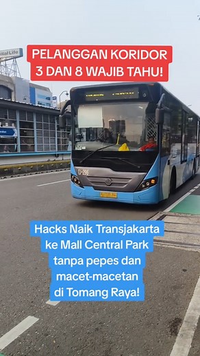 Ini dia hacks buat kamu yang mau menuju Grogol / Mall Central Park dari Tanah Abang / Cideng tapi malas pepes-pepesan dan macet-macetan di Tomang! Kamu bisa naik rute Transjakarta 8M: Tanah Abang - Tanjung Duren dari bus stop di depan RSUD Tarakan! Rute Transjakarta 8M beroperasi setiap hari mulai jam 05.00-22.00 dan bisa transit ke koridor 9 / 9A di halte BRT Grogol Reformasi! #jaklingko #ayonaikbus #transjakarta #ayonaiktransjakarta #busway #jakarta #centralpark #tarakan #tomang #hacks #tips @