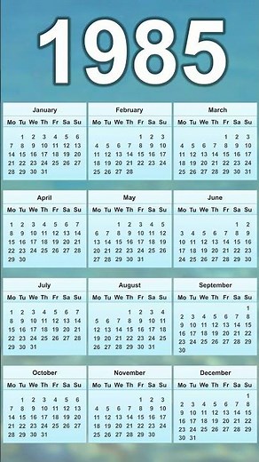 1985 Calendar