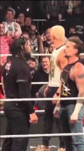 Cody’s reaction to kiss chants (video credit to owner) #codyrrhodes #cmpunk #romanreigns #wweraw