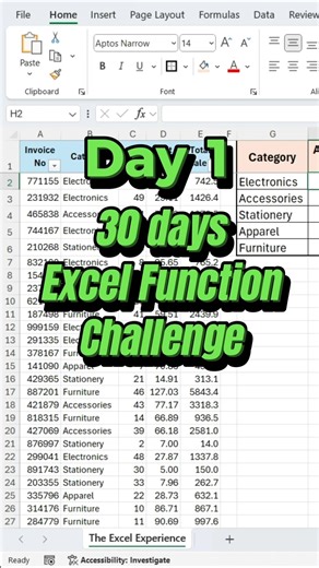 Advance Excel Challenge Day 1 #shorts #excel #computer #ai