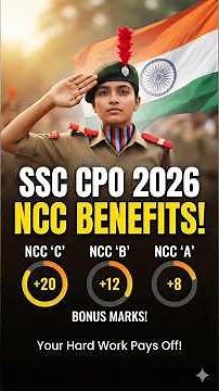 SSC CPO 2025 NCC Benefits! 🇮🇳 Get 20 Bonus Marks? (Delhi Police SI) #Shorts