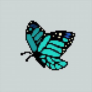 Download pixel art butterfly. Butterfly insect pixelated design for logo, web, mobile app, badges and patches. Video game sprite. 8-bit. Isolated vector illustration. for free