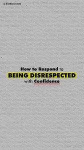 What do you do when someone disrespects you? Ignore it? Fight back? Stay silent? Disrespect can be painful, but how you respond makes all the difference. Instead of reacting with anger, take a deep breath. Staying calm shows strength, not weakness. Set clear boundaries and let people know what you will and won’t tolerate. Sometimes, the best response is no response. Not everyone deserves your energy. But when you do speak up, do it with confidence and self-respect. Never lower yourself to their 