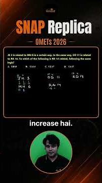 SNAP NMAT Coding Decoding : Alphabet Shift Pattern Explained Fast | Shrikant Sir Rodha