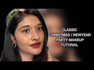 CHRISTMAS / NEW YEAR PARTY MAKEUP|BOLD RED LIP & WINGED LINER #makeup #christmasmakeup #trending