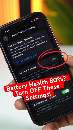 iPhone Battery Health 80% Se Kam? 🔋 Abhi OFF Karo Ye Settings! | Battery Drain Fix ⚡ #shorts