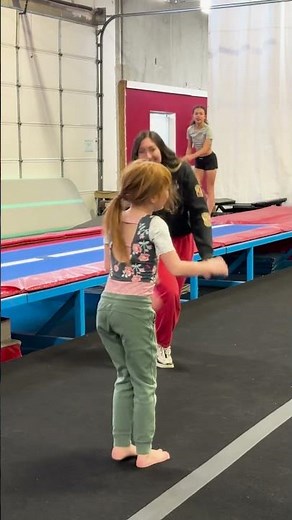 ADLEYS TUMBLiNG SCHOOL!! adley practices her flips & tricks at the gymnastics class! #shorts