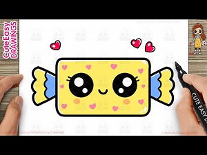 How to Draw a Cute Chocolate Candy Simple & Easy for Kids - Videos For Kids