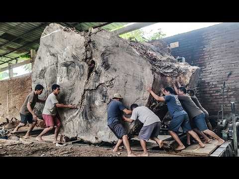 UNEXPECTED CHAOS! Terrifying Surprises While Sawing Monster Logs at the Big Sawmill
