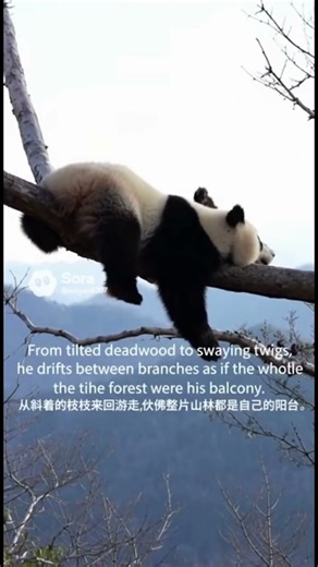 Panda's Tree "Lazing" Story: Sitting on Branches, Lying on Tree, So Funny!