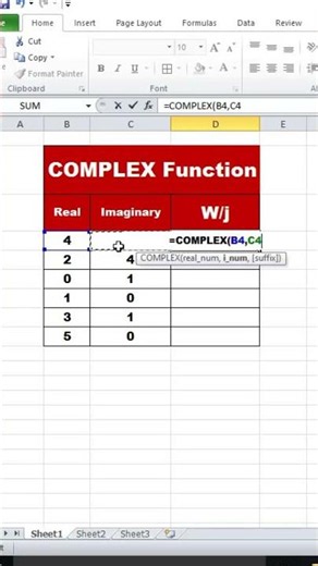 COMPLEX Function in Excel | Create Complex Numbers