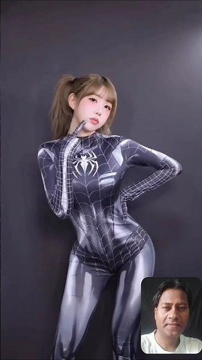 💥spider girl cosplay black costume transformation #shorts #spiderman #trending