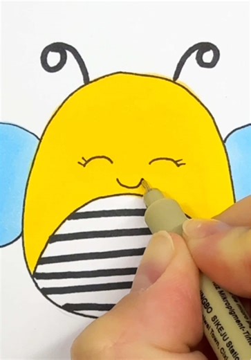 Easy Drawing Ideas: How to Draw Cute Bees