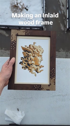 inlays on Instagram: "@stowegallery - These prints are scans of my marquetry pieces 😍🔥 Big fan of how they turned out. The frame is made from fumed ash and maple (or something maple colored. I don't remember). I use a laser cutter to make both sets of engravings. Frames are not available, this is just for me. ▫️ ▫️ ▫️ #woodwork #woodworking #wood #fineart #woodworker #woodart #fyp #craft #woodworkingforall #satisfying #carpentry #art #interior #craftsmanship #makersgonnamake #woodcraft #woodde