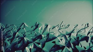 Background with 3d lowpoly Blue ice block and blank space perfect for your titles, text, presentation projects, smooth animation, 4k, horizontal blue color
