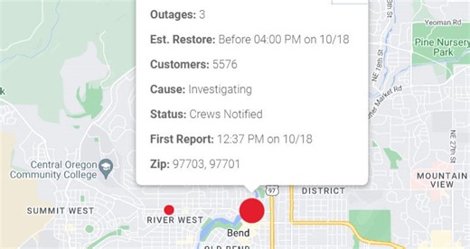 Power outage hits downtown Bend for over an hour, with a familiar cause: a wayward squirrel's substation intrusion