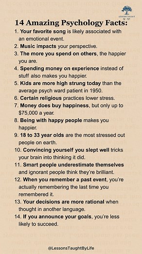 14 amazing psychology facts | Lessons Taught By Life