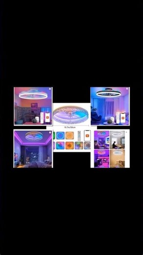 RGB Smart Ceiling Fan Light with Starry Sky Effect ⭐ 6 Speed Smart LED Fan