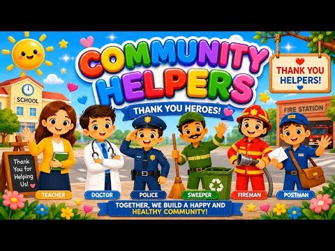 Learn Community Helpers Rhyme for Preschoolers | People Who Help Us Song | Pre-Primary & Toddlers