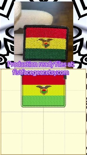 Embroidery digitizing. Bolivia flag