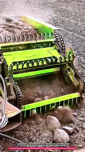 STONE PICKER MACHINE SEPARATING ROCKS FROM SOIL With 2.0 Meter Working Width