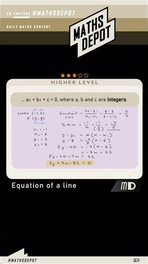 Find the Equation of a Tangent! ⭕ (Circle Geometry Step-by-Step) #mathsshorts #shorts #maths #math