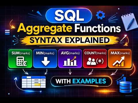 SQL Aggregate Functions Syntax Explained | SUM, MIN, MAX, COUNT, AVG with Examples