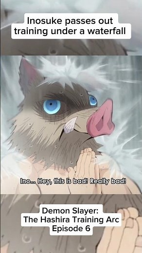 Inosuke passes out, training under a waterfall #demonslayer #shorts