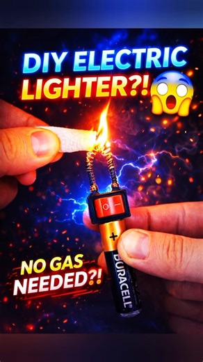DIY Electric Lighter 😱 | Battery Spark Challenge – No Gas Needed! #Shorts